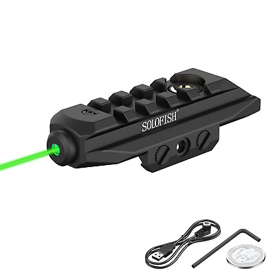 #ad SOLOFISH Dual Picatinny Rail Green Laser Sight with Mageetic USB for Guns Rifle $39.99
