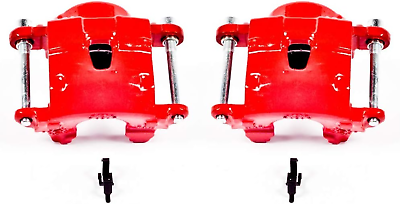 #ad Front S4071 Pair of High Temp Red Powder Coated Calipers $188.99