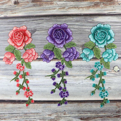 #ad Sewing On Patch Flower Embroidered Cloth Stickers Fabric Applique Supplies HOT C $1.44