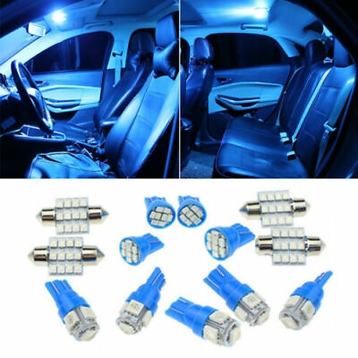 #ad LED Lights Interior Package Kit 13x Ice Blue Dome Map License Plate Lamp Bulbs $8.07