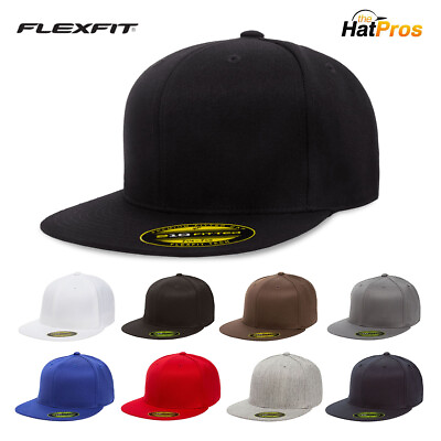 #ad Original Flexfit Flatbill Hat Premium 6210 Fitted Baseball Cap 210 Flat Bill $13.60