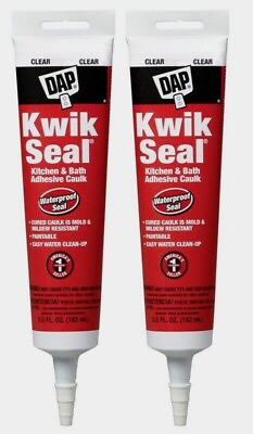 2 DAP Kwik Seal Kitchen amp; Bath Adhesive Caulk Clear 5.5oz High Strength 18008 $19.99
