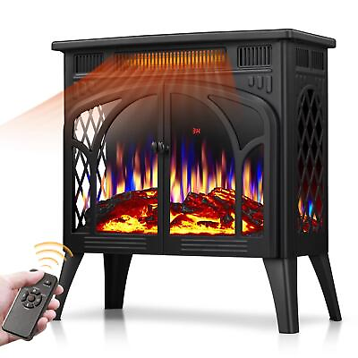 #ad 25quot; Retro Electric Infrared Fireplace Heater With 3D Real Flame Effect W Remote $215.97
