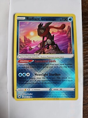 #ad Radiant Greninja 046 189 Holo Radiant Rare Pokémon TCG Astral Radiance $4.69