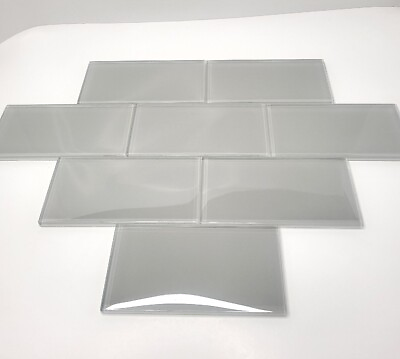#ad Oyster Gray Subway Tile Backsplash Wall Glass 3 in. X 6 in. 1 sq. ft. $13.99
