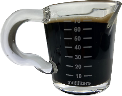 #ad 3 Oz Espresso Shot Glass Pitcher – Double Spouted Genuine Barista Measuring Cup $21.78