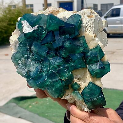 #ad #ad 7.21LB Natural green cubic fluorite mineral crystal sample China $710.50