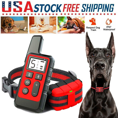 #ad 2600 FT Remote Dog Shock Training Collar Rechargeable Waterproof LCD Pet Trainer $20.95