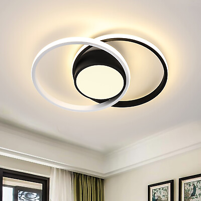 #ad Modern Aluminum Double Circle LED Ceiling Light 39W3000K Living Room Fixture $30.59