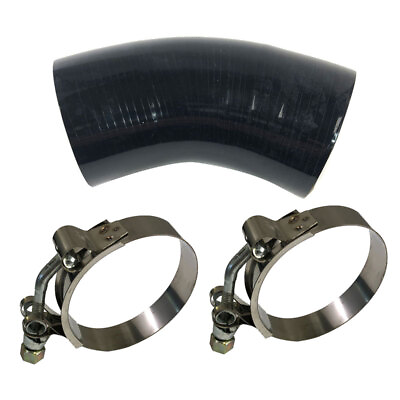 #ad 45 Degree Black 4 Ply Silicone 2.5quot; to 2.5quot; Hose Coupler 2.5’’ Hose Clamp $16.99