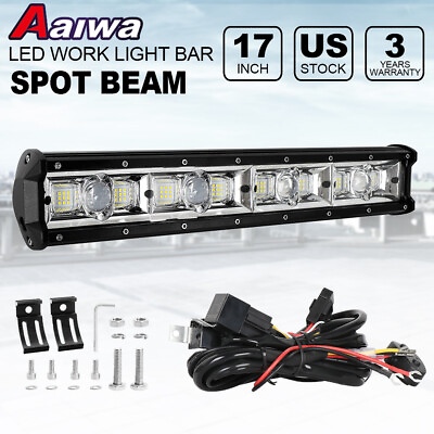 #ad 17quot;inch LED Light Bar Spot Beam Driving Fog Offroad 4WD ATV SUV 8D Slim Wiring $41.99