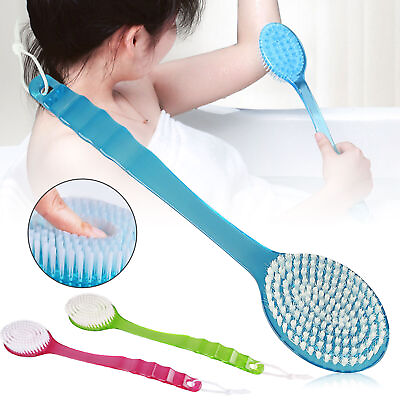 #ad Long Handle Bath Body Brush Soft Back Shower Exfoliating Skin Scrubber Massager $9.48
