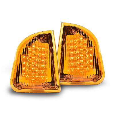#ad Fit For 1986 2008 Kenworth K300 T300 T330 T600 LED Turn Signal Lights Amber $24.99