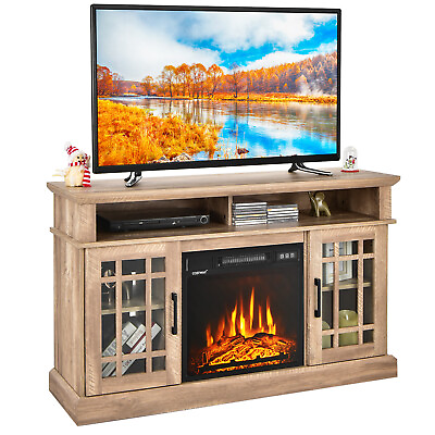#ad #ad Fireplace TV Stand 48quot; W 1400W Electric Fireplace for TVs up to 50 in Natural $284.99
