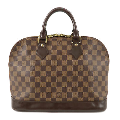 #ad Authentic Louis Vuitton Damier Alma Hand Bag Brown N51131 Used F S $765.00