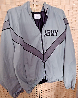 #ad Skilcraft US Army IPFU Jacket JWOD Nylon Size XL Long Gray Reflective Vintage $15.95