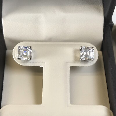 #ad 2CT Diamond Studs Earrings Asscher Princess Square Cut Man Made 14k Solid Gold $286.00