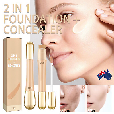 #ad 2 In 1 FoundationConcealer Liquid Concealer With Brush Concealer Durable $7.92