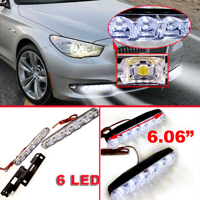 #ad 2x Xenon White Embed Mount 6 LED Car DRL Daytime Running Driving Lights Fog Lamp $8.45