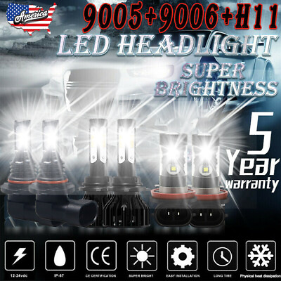 #ad Combo 90059006H11 LED Headlight High Low Beam Bulb 6000K 150W 12000LM Fog Ligh $79.99