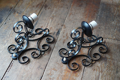 #ad Pair Gothic Wrought Iron Vintage Wall Sconce Lights GBP 45.00
