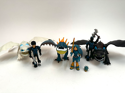 #ad How to Train Your Dragon Figures Set Hiccup Astrid Light Fury Toothless Stormfly $14.99