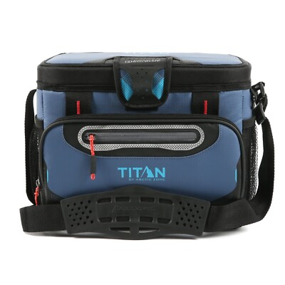 #ad Titan By Arctic Zone 12 Can Zipperless Soft Side Cooler Ocean Blue $28.40