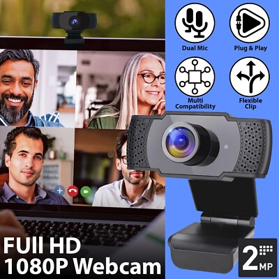 Webcam Full HD 1080P Web Camera 2MP With dual Microphones For PC Laptop Desktop $13.99