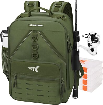 #ad Medium Fishing Tackle Daily Backpack Large Storage Water resistant Fishing Bag $44.63