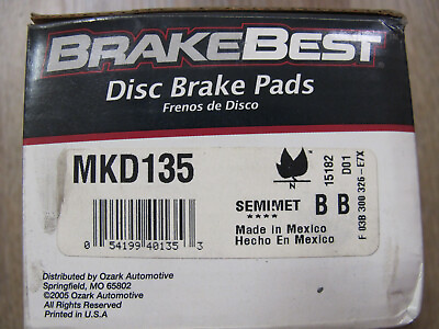 #ad Disc Brake Pad Set Brake Best Semi met Pad Front Brakebest MKD135 $16.20