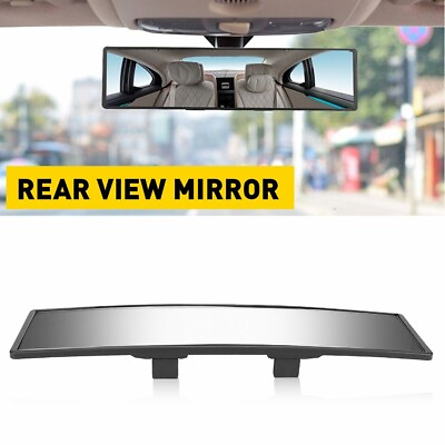 #ad 270MM Wide Convex Interior Clip On Rear View White Tint Mirror Inner EXD $12.34
