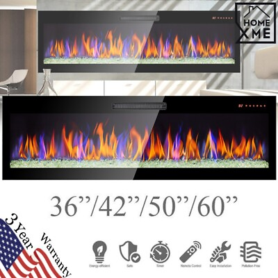 #ad 36quot; 42quot; 50quot; 60quot; Electric Fireplace Recessed Wall Mounted Remote Control TV Stand $149.99