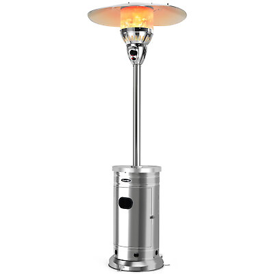 #ad Costway Patio Propane Heater Stainless Steel 48000 BTU W Table amp; Wheels $169.99