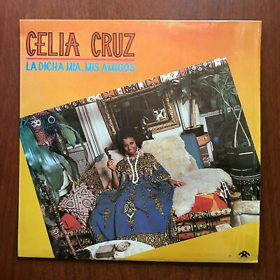 #ad Celia Cruz ‎– La Dicha Mia Mis Amigos 1989 Vinyl LP Latin Salsa Fania Records $19.98