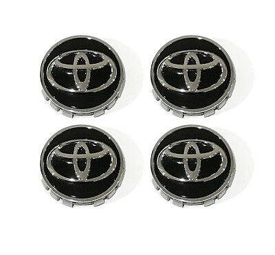 #ad 4X BLACK 62mm Toyota Wheel Center Caps Camry Avalon RAV4 C HR PriusVS Corolla $19.99