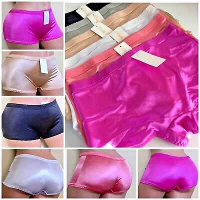 #ad 36 or12 Satin Silky Boyshort Booty Shorts shiny Sissy Bikini Panties Boxer S 4X $14.20