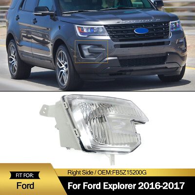 #ad Right Passenger Side Front Bumper Fog Light Lamp For 2016 2017 Ford Explorer XLT $53.19