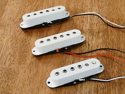 #ad GUITAR PICKUP SET ALNICO 2 MAGNETS CLASSIC 60#x27;S SET OF 3 WHITE FOR STRATOCASTER $36.99