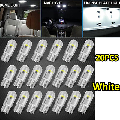#ad 20Pcs White LED T10 194 168 W5W Car Trunk Interior Map License Plate Light Bulbs $6.90