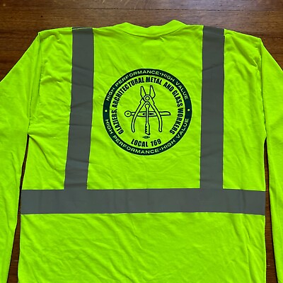 #ad Iron Horse High Vis Shirt Mens Large Reflective Long Sleeve Work Outdoor $13.44