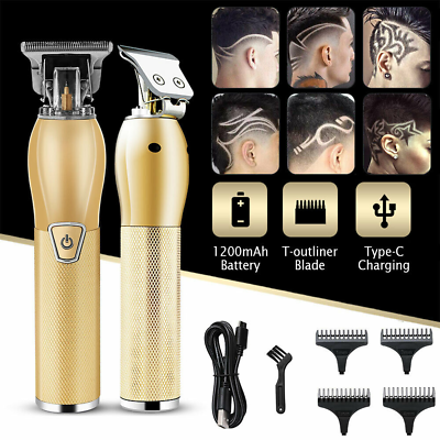 #ad NEW Electric Men#x27;s Hair Clipper Zero Gapped Hair Trimmer USB Cordless Shaver Kit $19.98