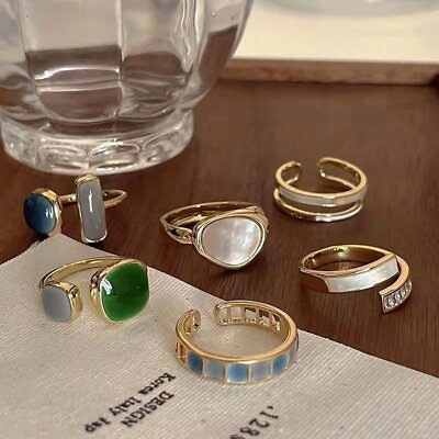 #ad 2024 Korean Women Retro Style Ring Finger Knuckle Ring Adjustable Jewelry Gift C $1.34