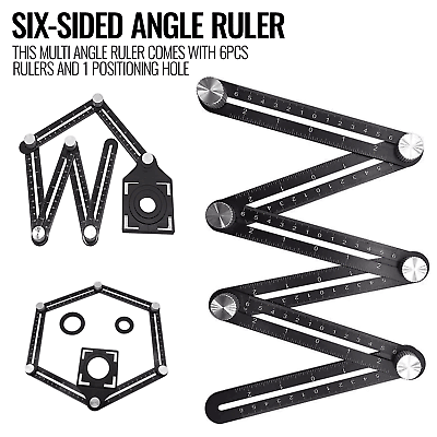 #ad Angularizer Ruler Multi Angle Measuring Ruler Template Tool Universal Carpenter $8.76
