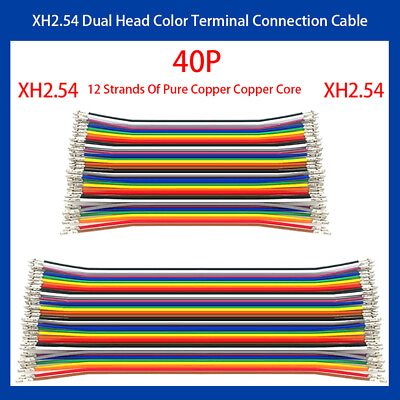 #ad XH2.54 40P Colorful Double Ended Terminal Wire Rainbow Connection Wire 0.1 0.2M $90.70