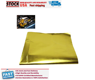 #ad 20quot; X 20quot; Self Adhesive Reflective Gold High Temperature Heat Shield Wrap Tape $12.99