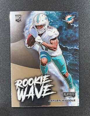 #ad 2021 Panini Playoff JAYLEN WADDLE Rookie Wave Insert Miami Dolphins @GT18 $4.95