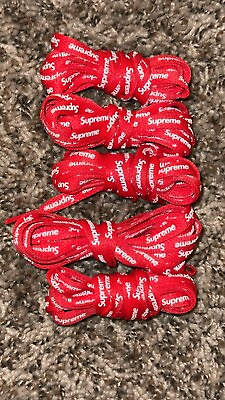 #ad Nike Air Force 1 Low Supreme Box Logo RED LACES ONLY Dunk 120 CM $18.99