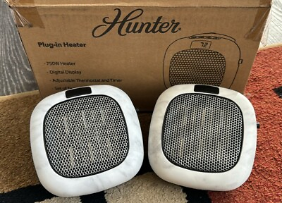 #ad Hunter Wall Mount Space Heater. 750W. Bedroom Bathroom Office. Two Pack $40.00