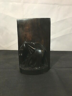 #ad Mahogany Wooden 7quot; Hand Carved Malawi Elephant Book End Single Book End $9.34