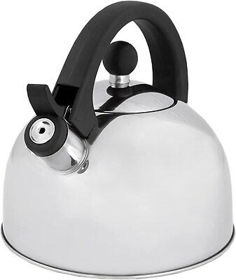 #ad Tea Kettle Whistling Lid Water Boiling Stainless Steel Matte 85 oz 2.5 L Silver $29.99